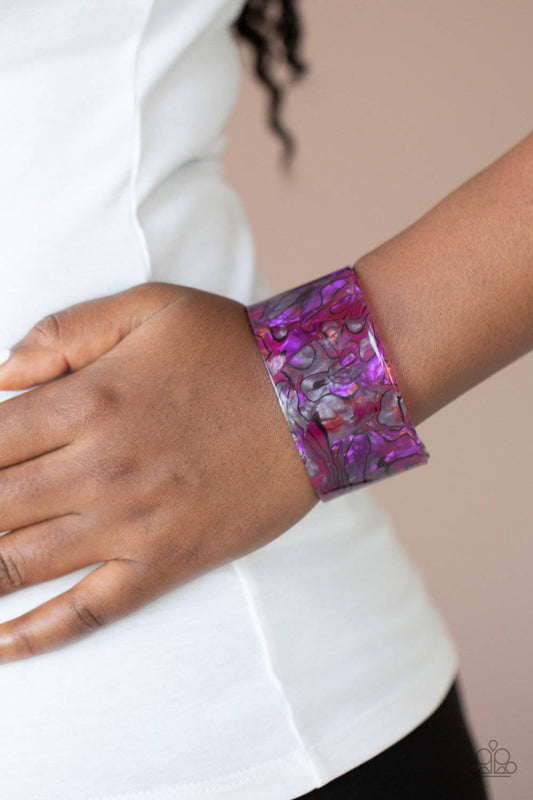 Cosmic Couture - Purple Acrylic Cuff Bracelet - Paparazzi Accessories - GlaMarous Titi Jewels