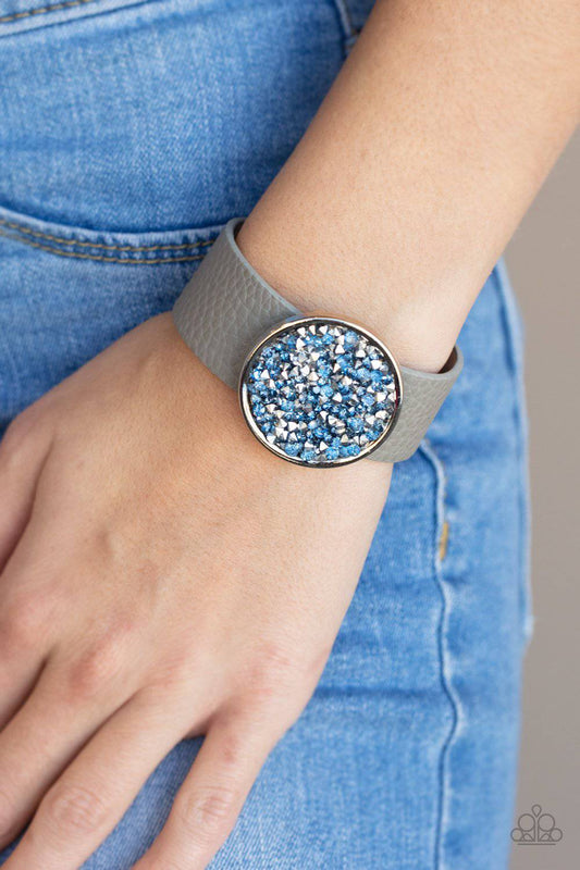 Stellar Escape - Blue and Hematite Rhinestone Bracelet - Paparazzi Accessories - GlaMarous Titi Jewels