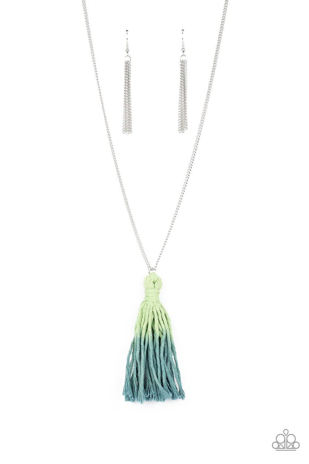 Totally Tasseled - Green Tassel Necklace - Paparazzi Accessories - GlaMarous Titi Jewels