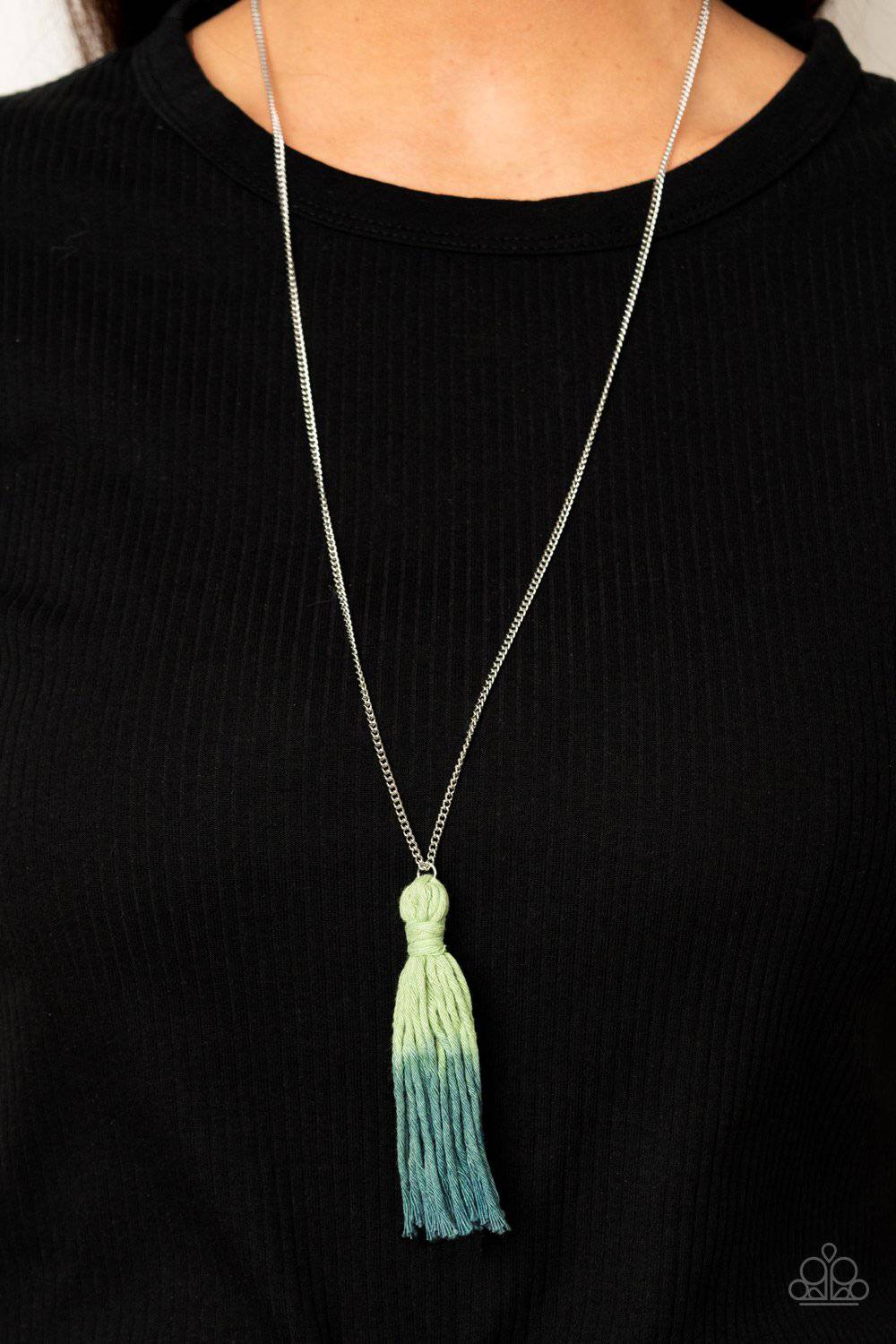 Totally Tasseled - Green Tassel Necklace - Paparazzi Accessories - GlaMarous Titi Jewels