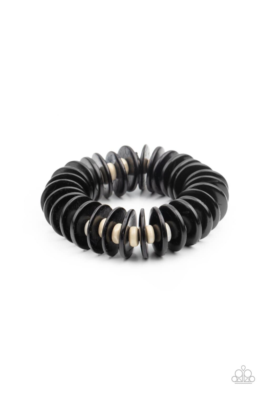 Caribbean Reefs - Black Wooden Bracelet - Paparazzi Accessories - GlaMarous Titi Jewels