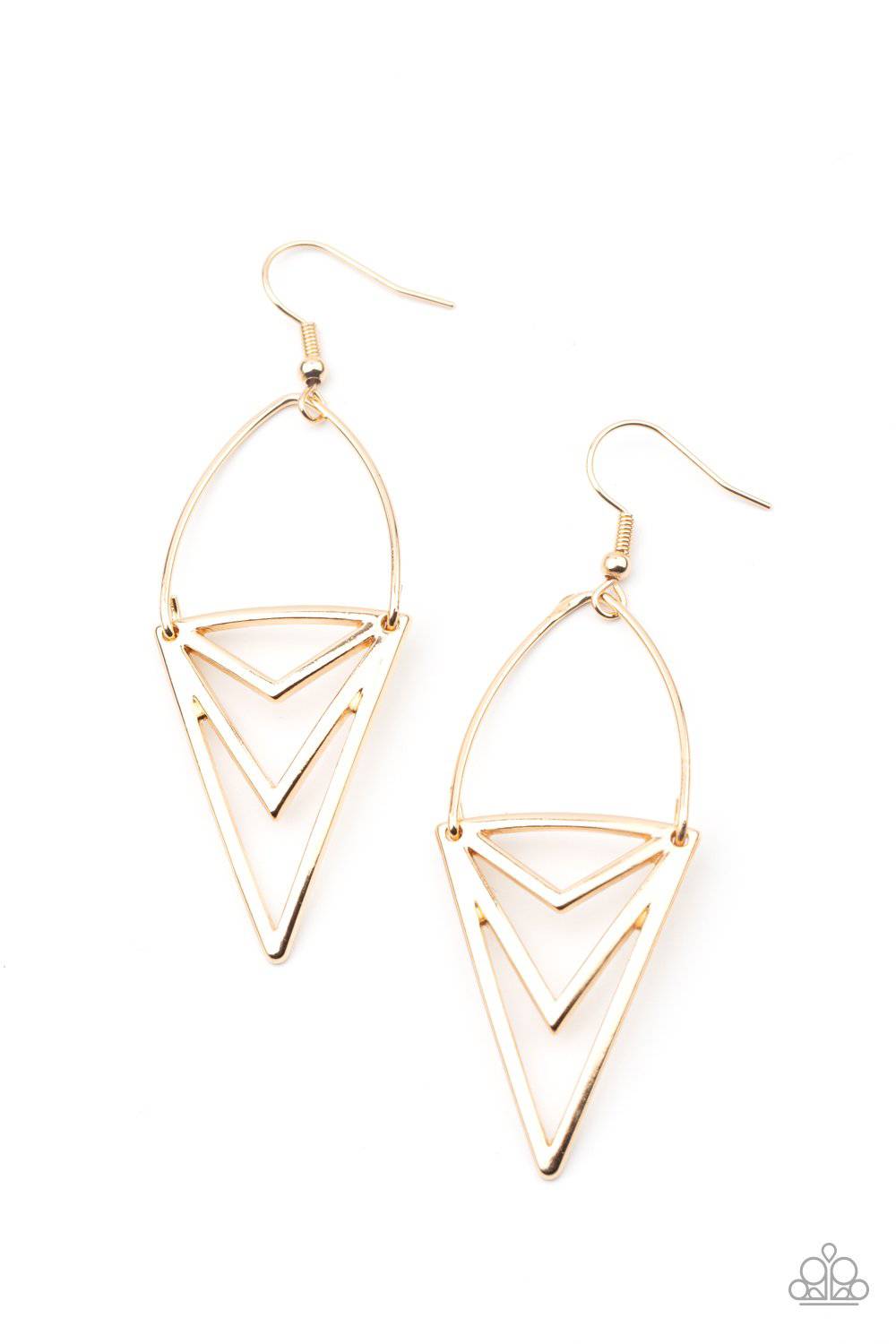 Proceed With Caution - Gold Earrings - Paparazzi Accessories - GlaMarous Titi Jewels