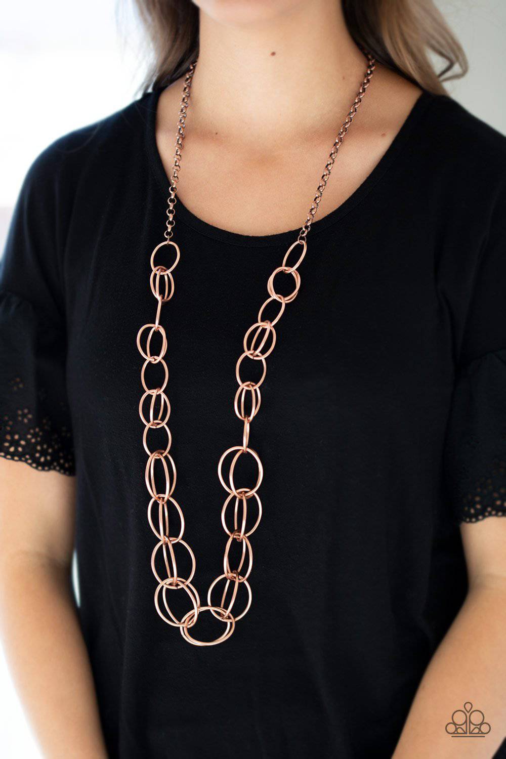 Elegantly Ensnared - Copper Necklace - Paparazzi Accessories - GlaMarous Titi Jewels