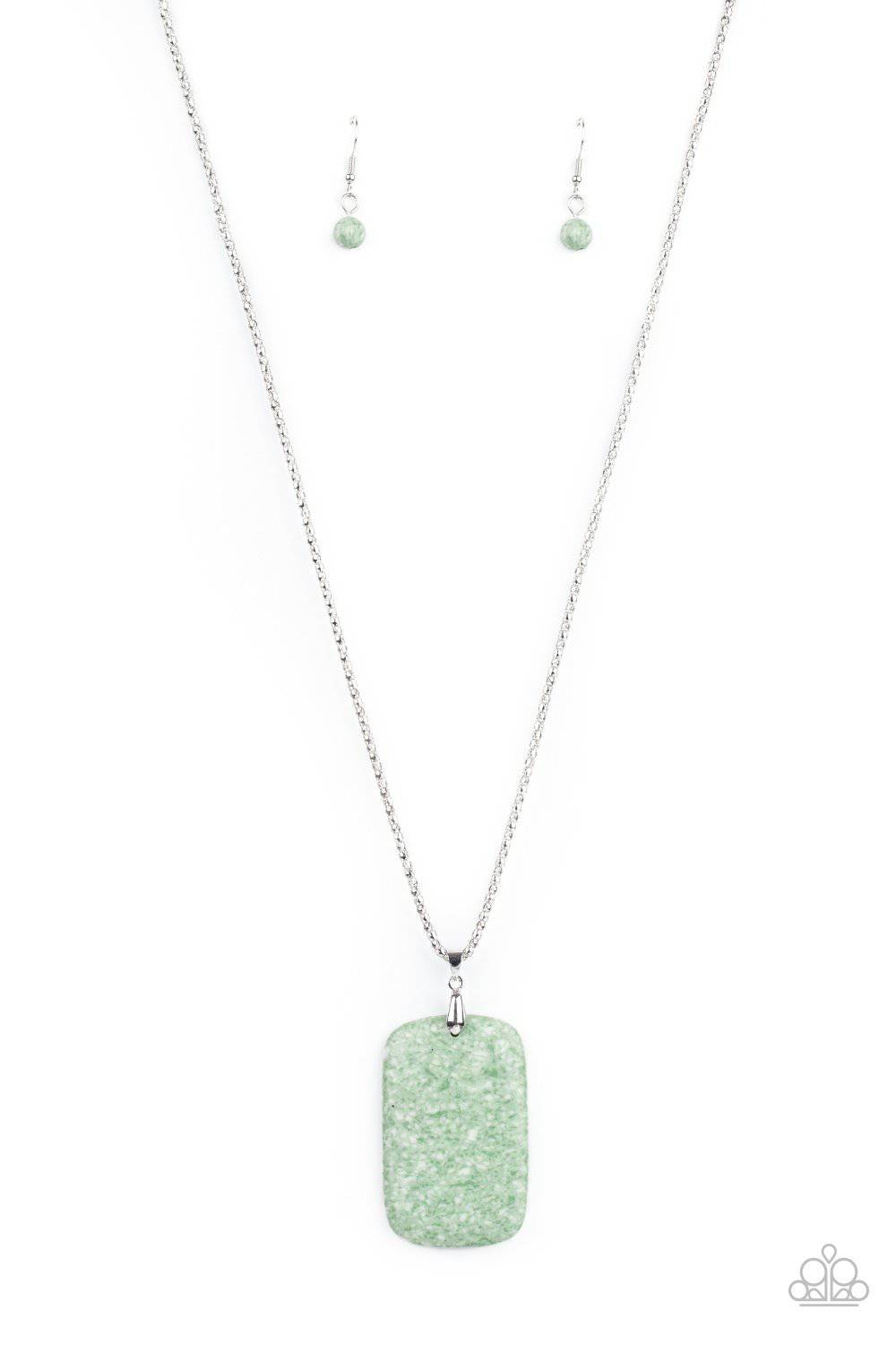 Fundamentally Funky - Green Stone Necklace - Paparazzi Accessories - GlaMarous Titi Jewels