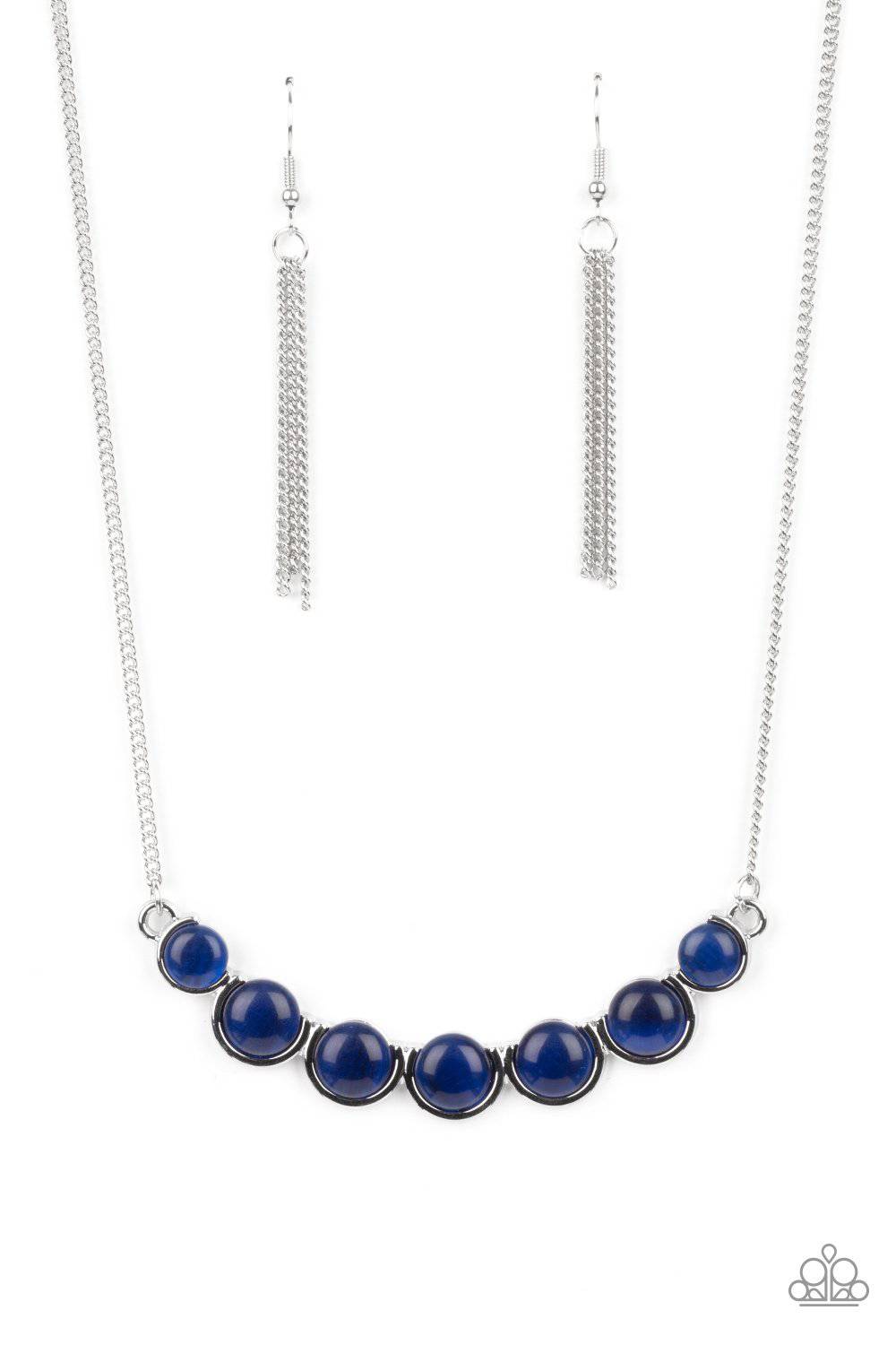 Serenely Scalloped - Blue Cat's Eye Necklace - Paparazzi Accessories - GlaMarous Titi Jewels