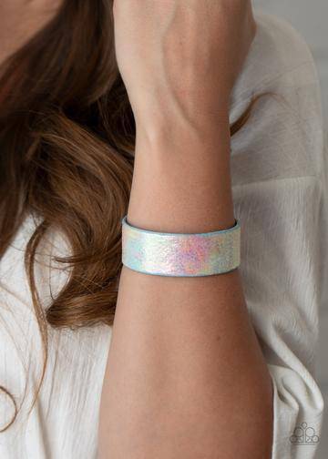 Cosmic Karma - Multi Iridescent Cuff Bracelet - Paparazzi Accessories - GlaMarous Titi Jewels