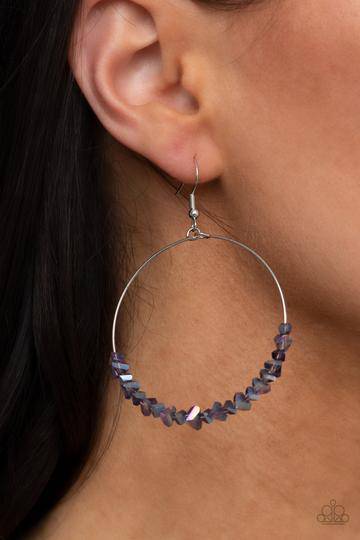 Glimmering Go-Getter - Purple Iridescent Earrings - Paparazzi Accessories - GlaMarous Titi Jewels