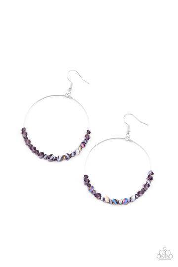 Glimmering Go-Getter - Purple Iridescent Earrings - Paparazzi Accessories - GlaMarous Titi Jewels