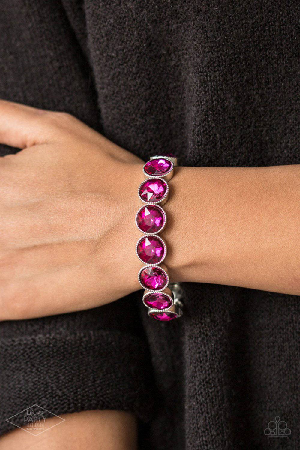 Number One Knockout - Pink Stretchy Bracelet - Paparazzi Accessories - GlaMarous Titi Jewels