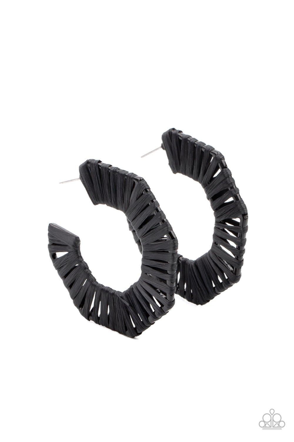 Fabulously Fiesta - Black Hoop Earrings - Paparazzi Accessories - GlaMarous Titi Jewels