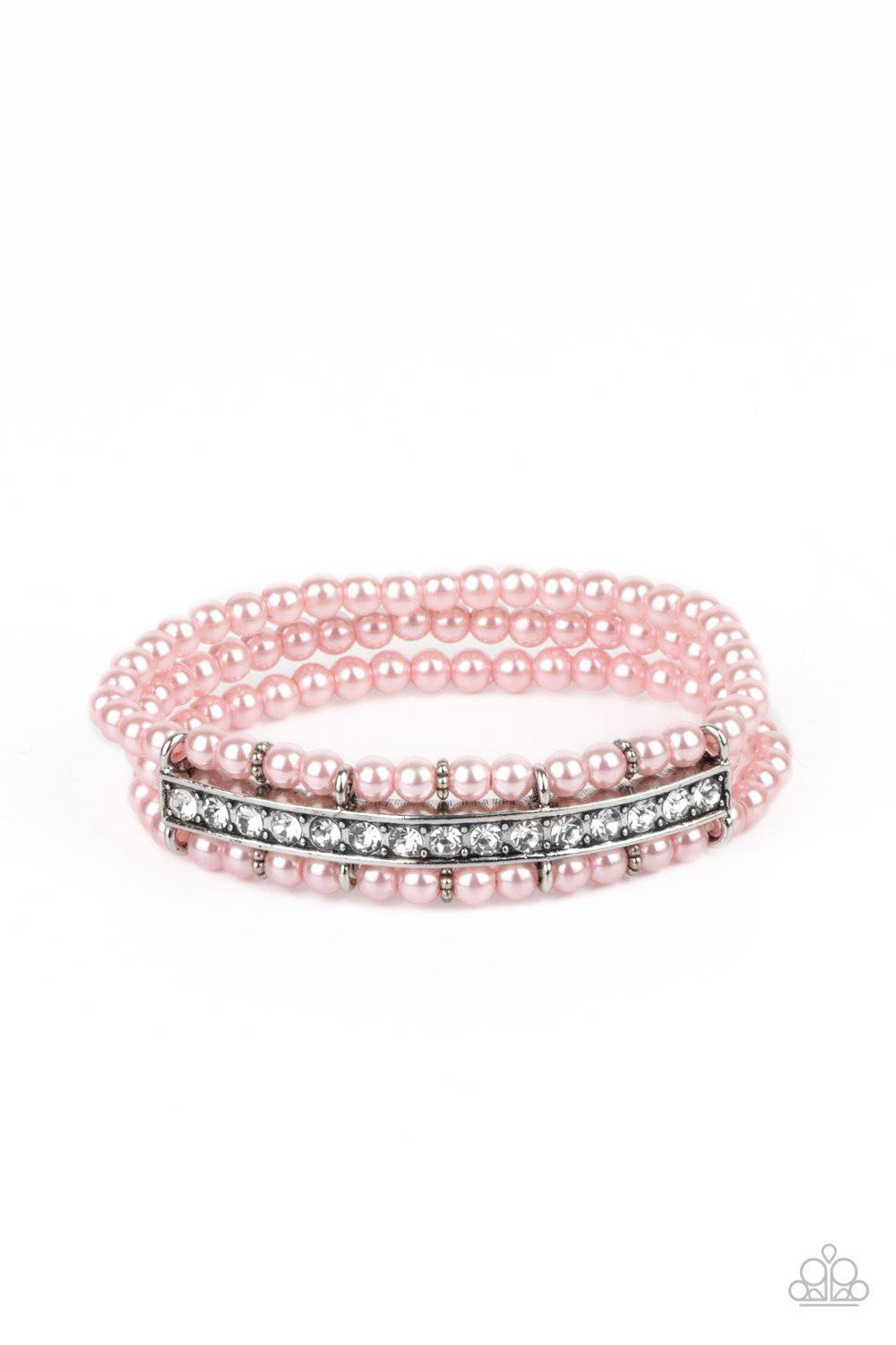 Vintage Beam - Pink Pearl Stretchy Bracelet - Paparazzi Accessories - GlaMarous Titi Jewels