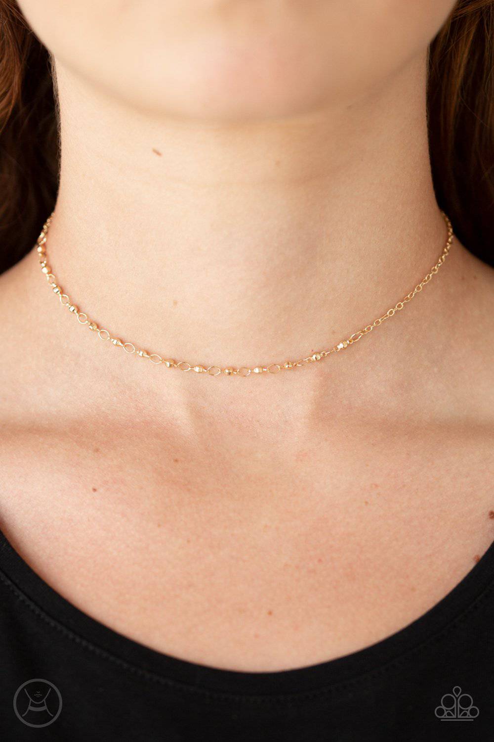 Take A Risk - Gold Choker - Paparazzi Accessories - GlaMarous Titi Jewels