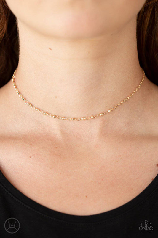Take A Risk - Gold Choker - Paparazzi Accessories - GlaMarous Titi Jewels