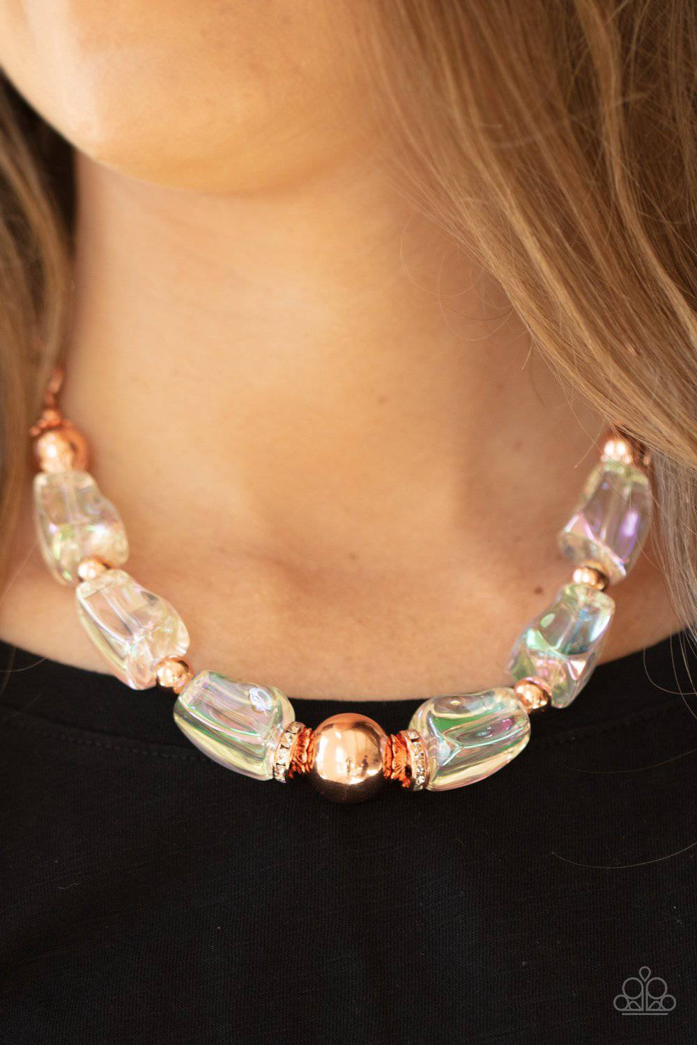 Iridescently Ice Queen - Copper Iridescent Necklace - Paparazzi Accessories - GlaMarous Titi Jewels