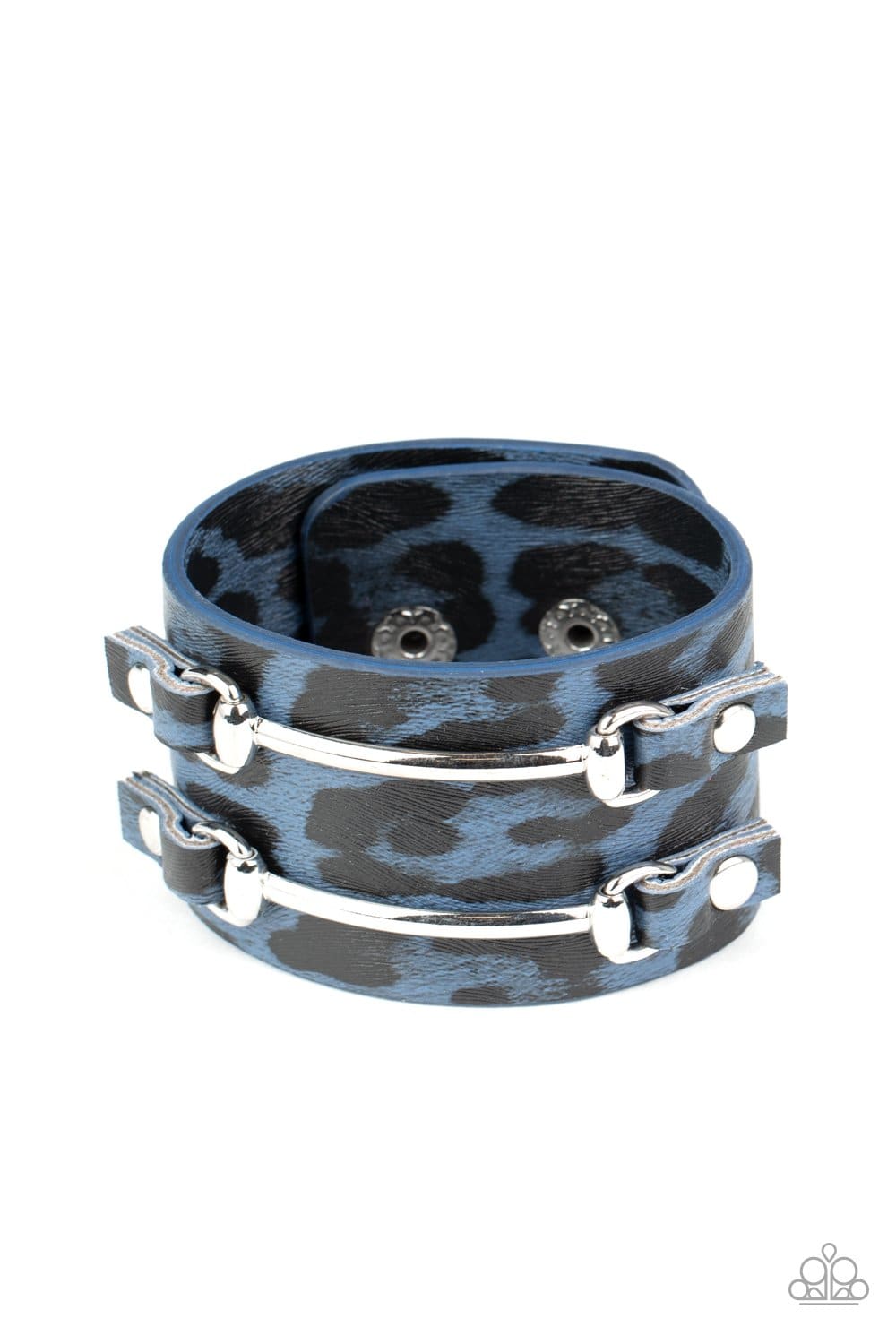 Safari Scene - Blue Cheetah Wrap Bracelet - Paparazzi Accessories - GlaMarous Titi Jewels
