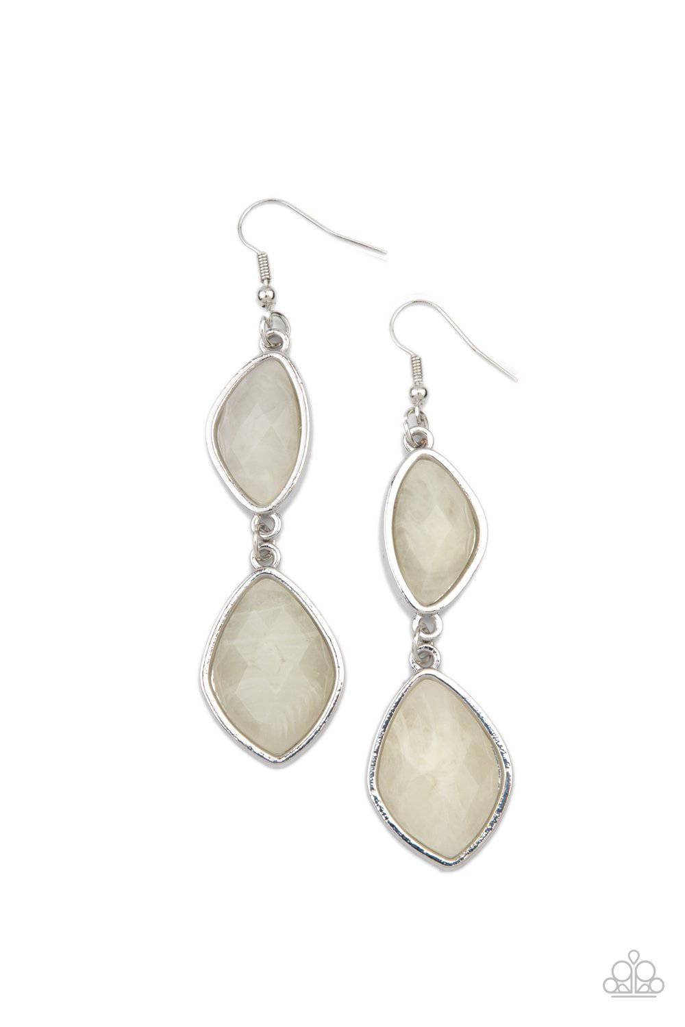 The Oracle Has Spoken - White Faux Stone Earrings - Paparazzi Accessories - GlaMarous Titi Jewels