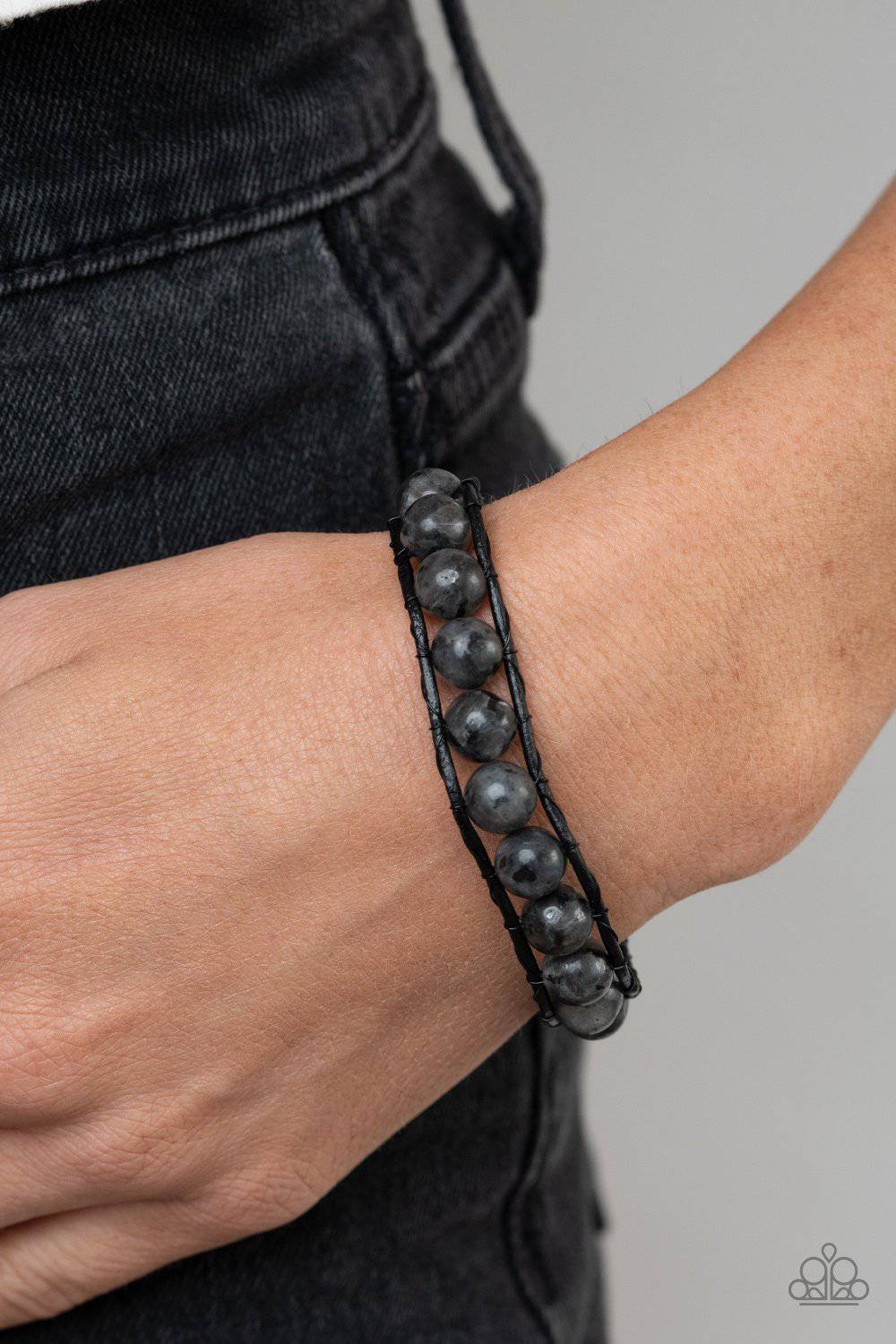 Homespun Stones  - Black Stone Bracelet - Paparazzi Accessories - GlaMarous Titi Jewels