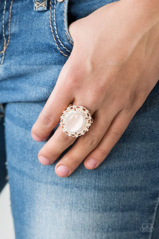 BAROQUE The Spell - Rose Gold Moostone Ring - Paparazzi Accessories - GlaMarous Titi Jewels