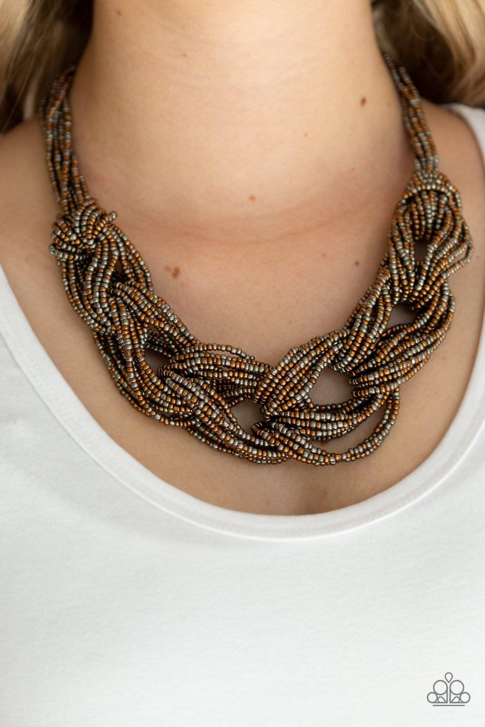 City Catwalk - Copper Seed Bead Necklace - Paparazzi Accessories - GlaMarous Titi Jewels