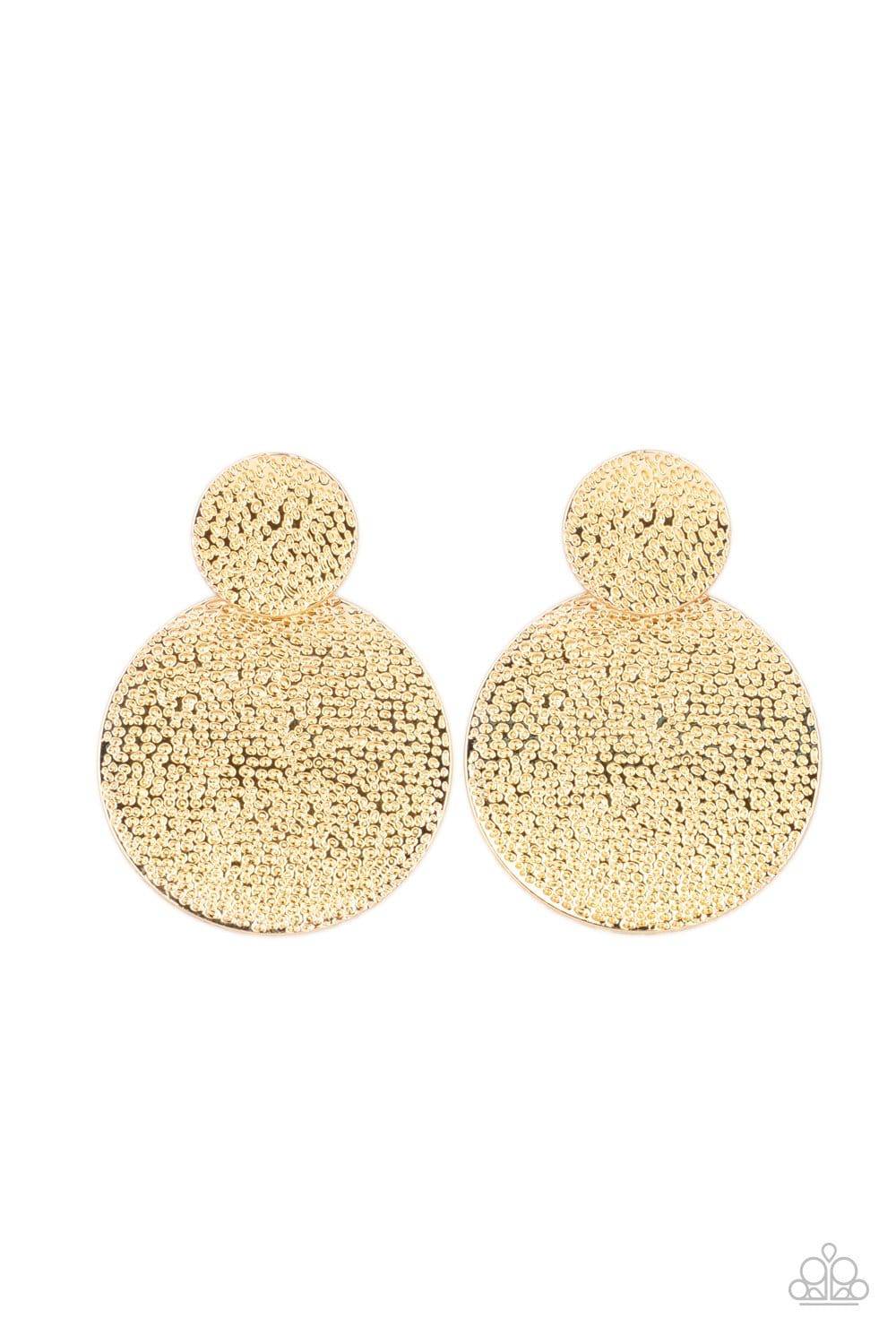 Refined Relic - Gold  Disc Earrings - Paparazzi Accessories - GlaMarous Titi Jewels