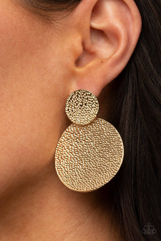 Refined Relic - Gold  Disc Earrings - Paparazzi Accessories - GlaMarous Titi Jewels