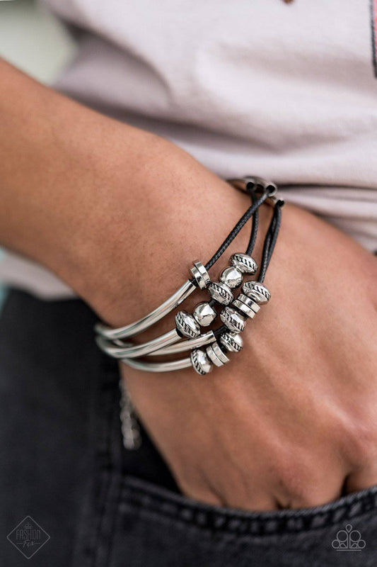 We Aim To Please - Black Cord Bracelet - Paparazzi Accessories - GlaMarous Titi Jewels