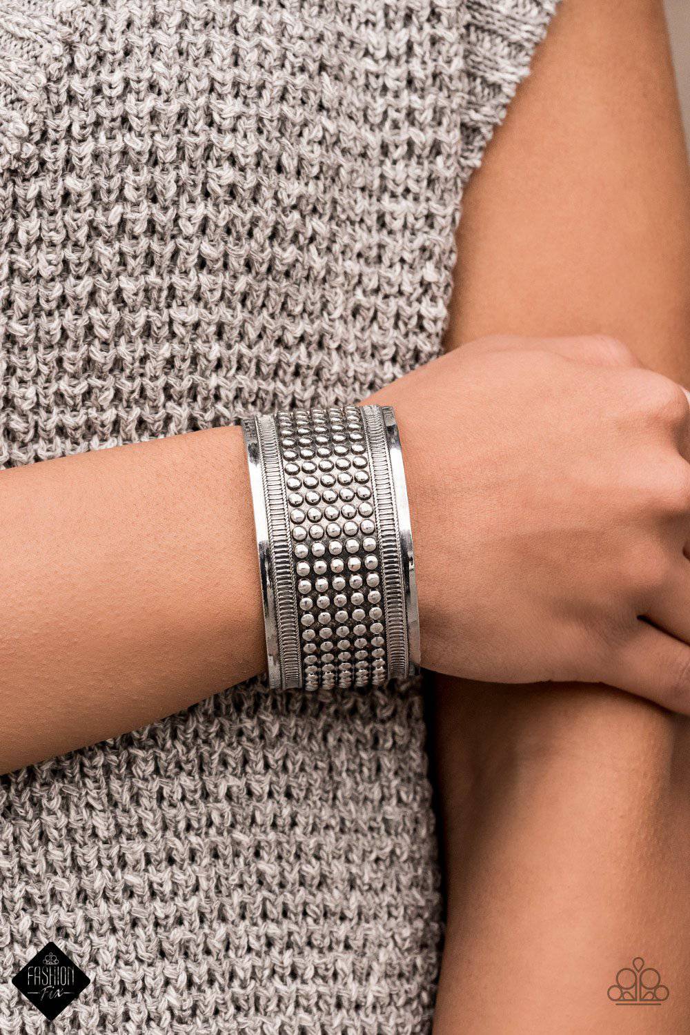 Bronco Bust - Silver Cuff Bracelet - Paparazzi Accessories - GlaMarous Titi Jewels