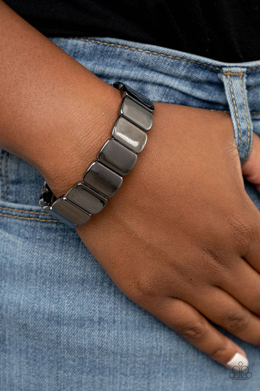 Retro Effect - Black Gunmetal Bracelet - Paparazzi Accessories - GlaMarous Titi Jewels