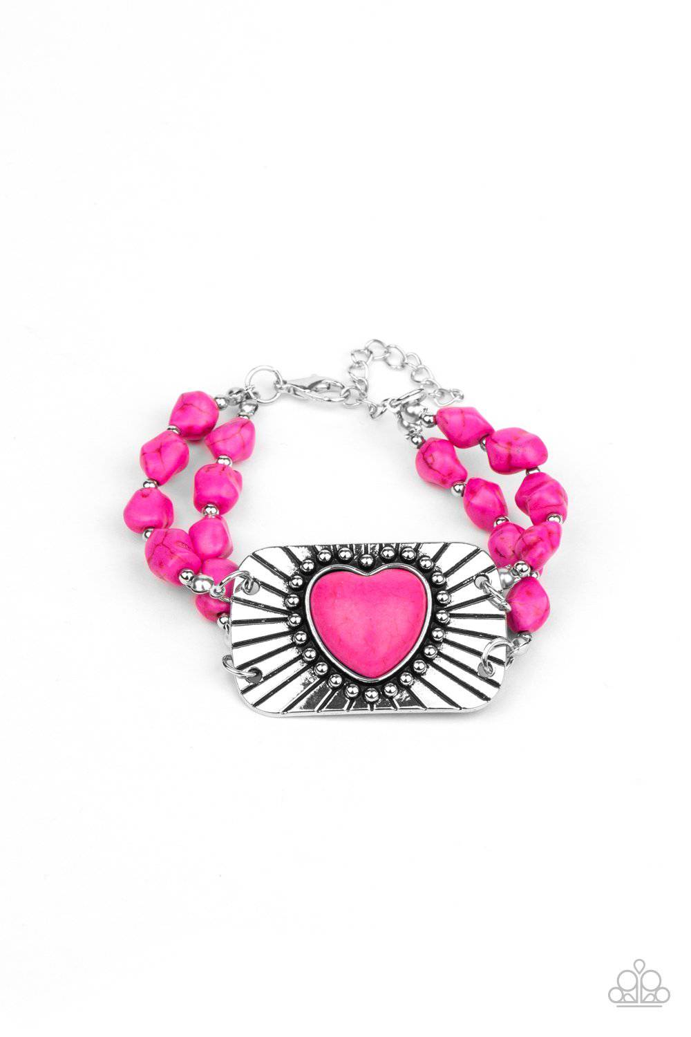 Sandstone Sweetheart - Pink Bracelet - Paparazzi Accessories - GlaMarous Titi Jewels