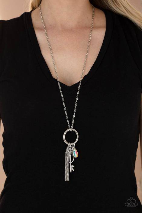 Unlock Your Sparkle - Multi Oil Spill Lanyard - Paparazzi Accessories - GlaMarous Titi Jewels