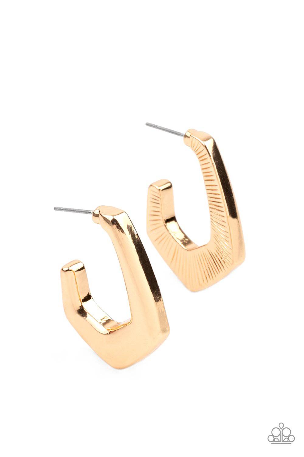 On The Hook - Gold Hoop Earrings - Paparazzi Accessories - GlaMarous Titi Jewels