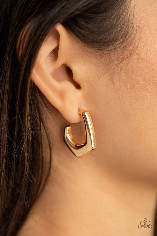 On The Hook - Gold Hoop Earrings - Paparazzi Accessories - GlaMarous Titi Jewels