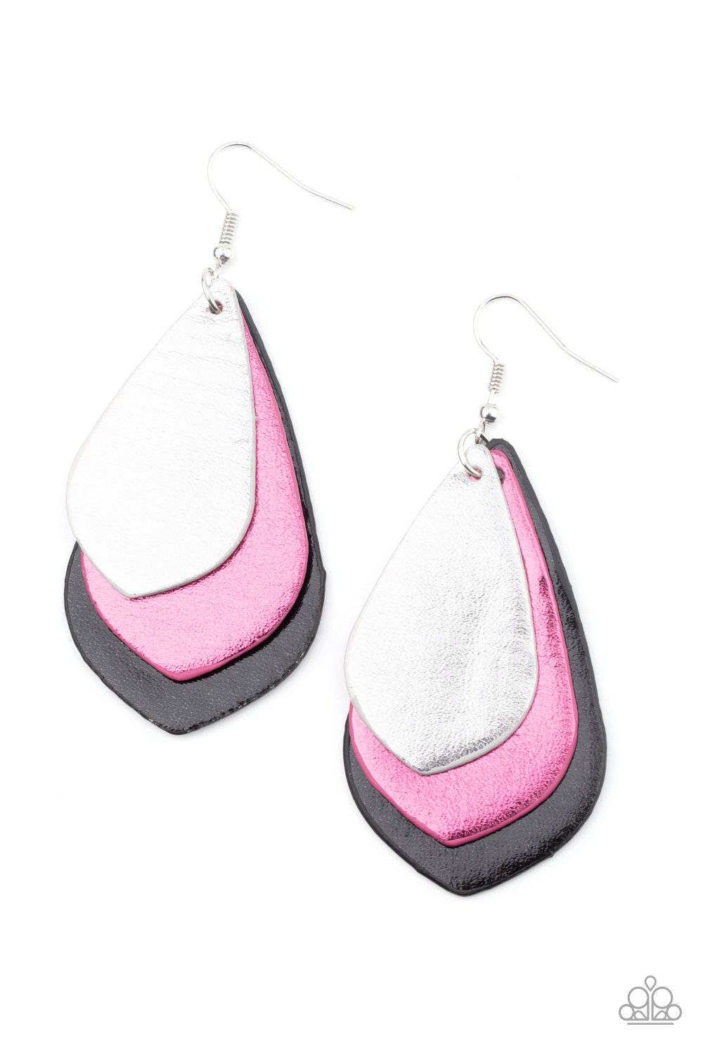 GLISTEN Up! - Multi Leather Teardrop Earrings - Paparazzi Accessories - GlaMarous Titi Jewels