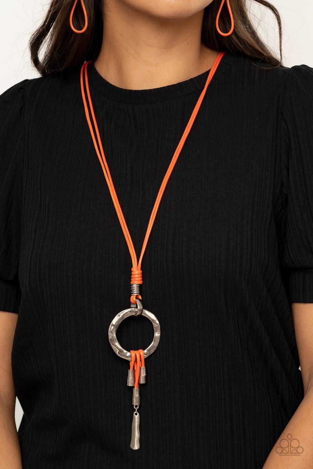 Tranquil Artisan - Orange Amberglow Necklace - Paparazzi Accessories - GlaMarous Titi Jewels