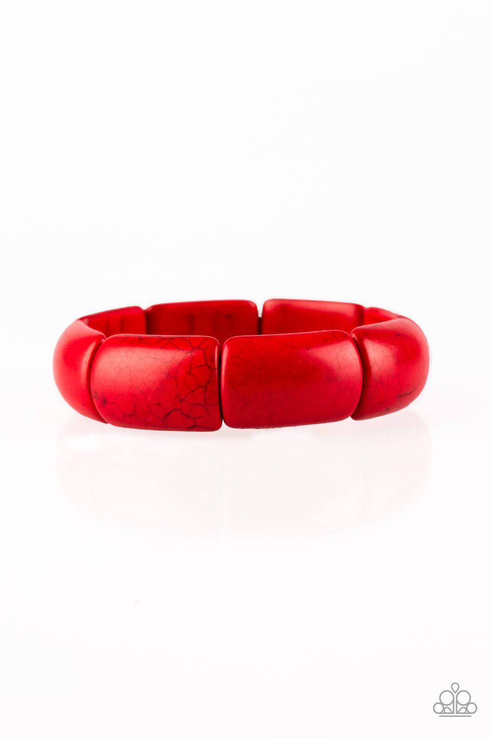 Peace Out - Red Stone Bracelet - Paparazzi Accessories - GlaMarous Titi Jewels
