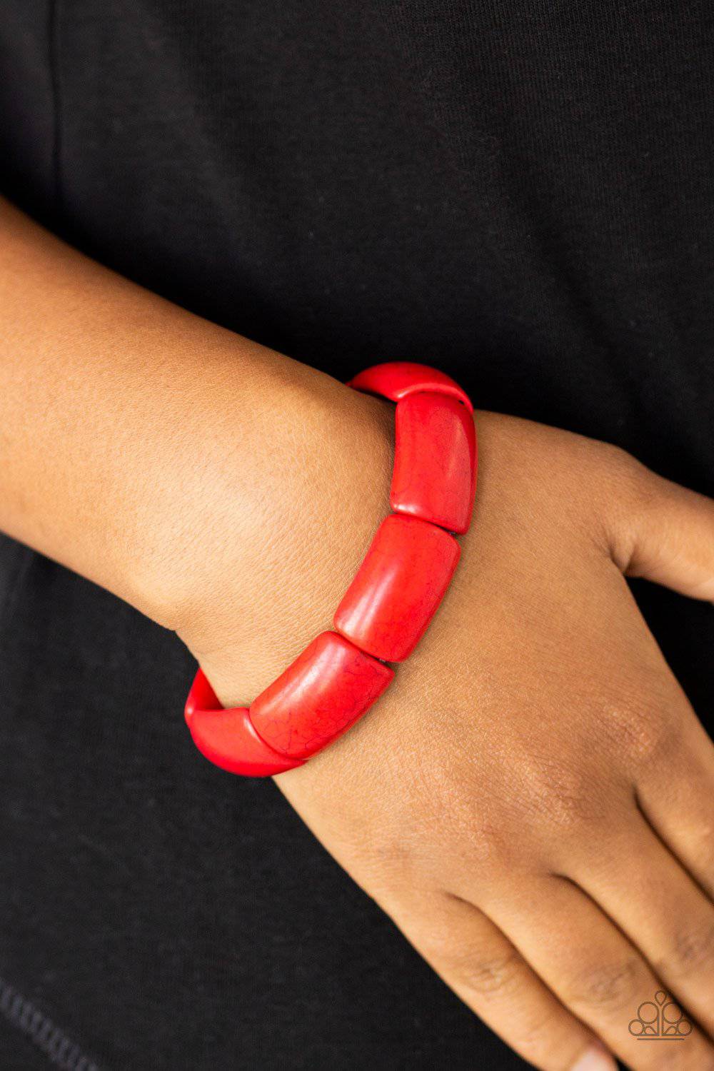 Peace Out - Red Stone Bracelet - Paparazzi Accessories - GlaMarous Titi Jewels