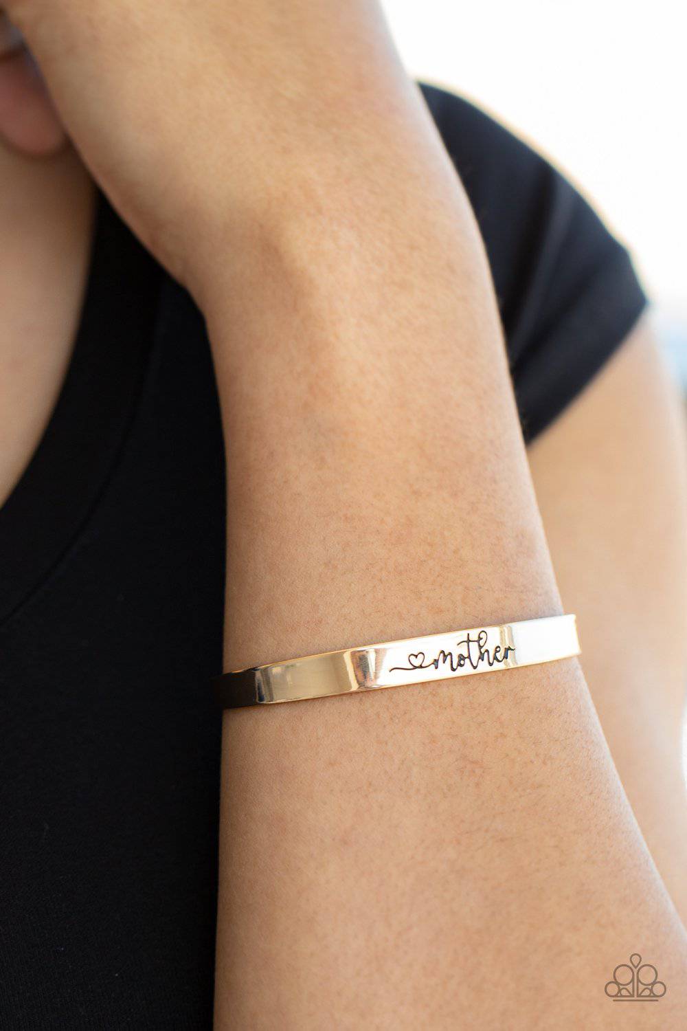 Sweetly Named - Gold Cuff Bracelet - Paparazzi Accessories - GlaMarous Titi Jewels