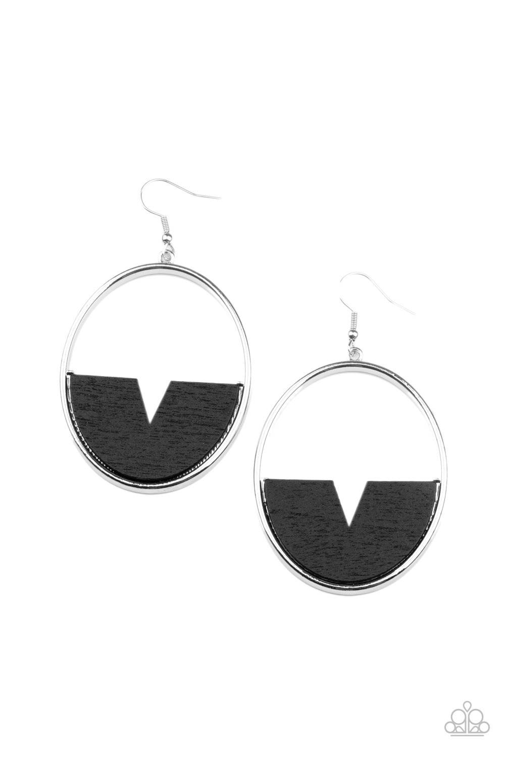 Island Breeze - Black Wooden Earrings - Paparazzi Accessories - GlaMarous Titi Jewels