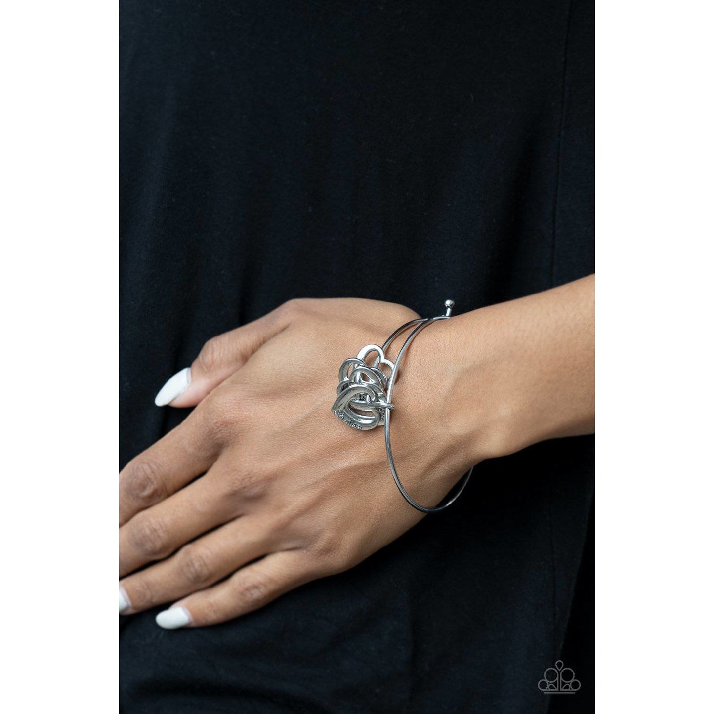 A Charmed Society - Silver Heart Bracelet - Paparazzi Accessories - GlaMarous Titi Jewels