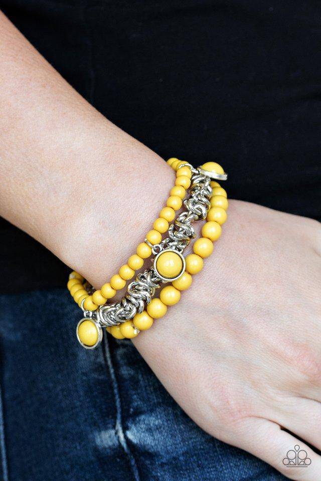 Good Vibes Only - Yellow Beads Bracelet - Paparazzi Accessories - GlaMarous Titi Jewels