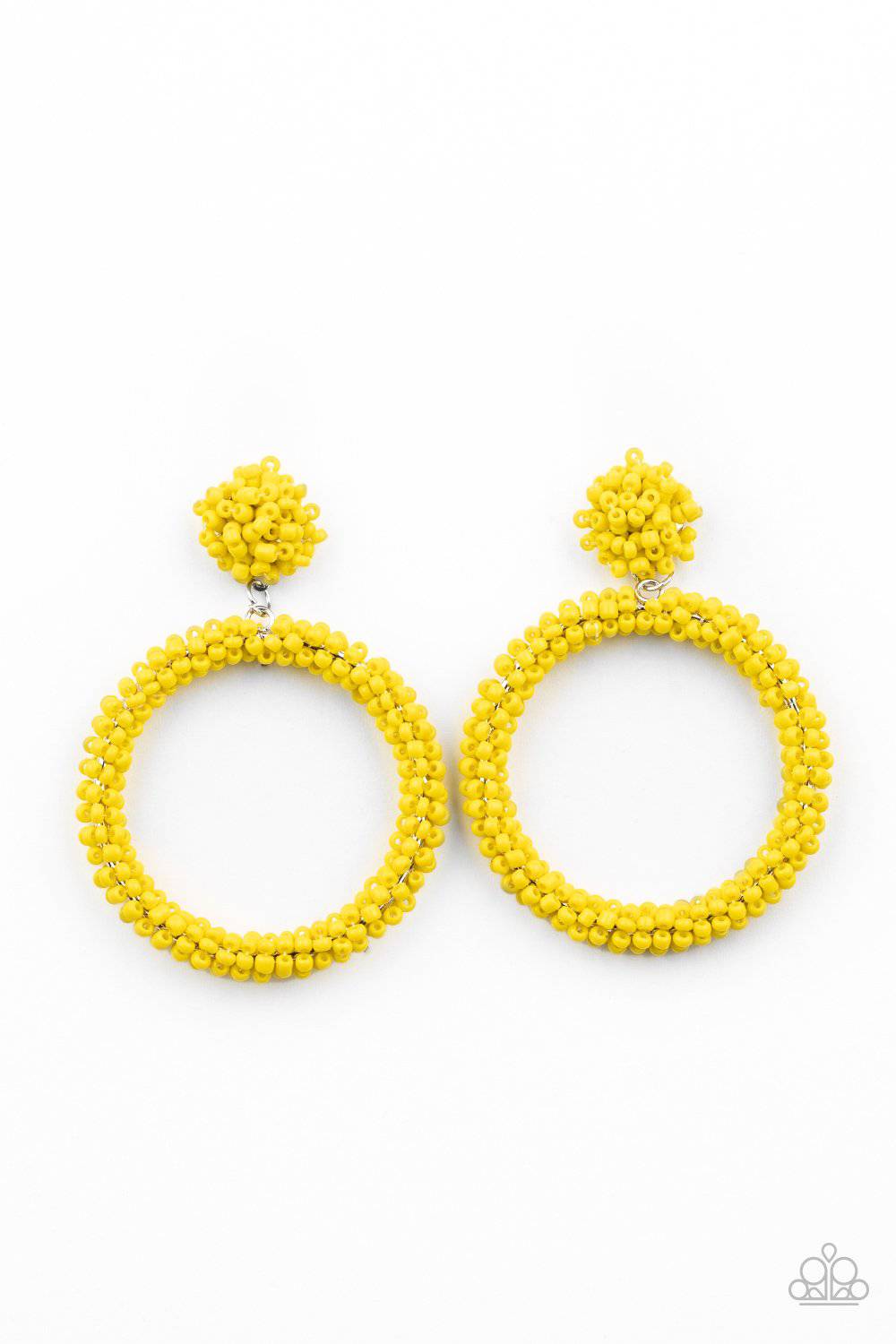 Be All You Can BEAD - Yellow Seed Bead Earrings - Paparazzi Accessories - GlaMarous Titi Jewels