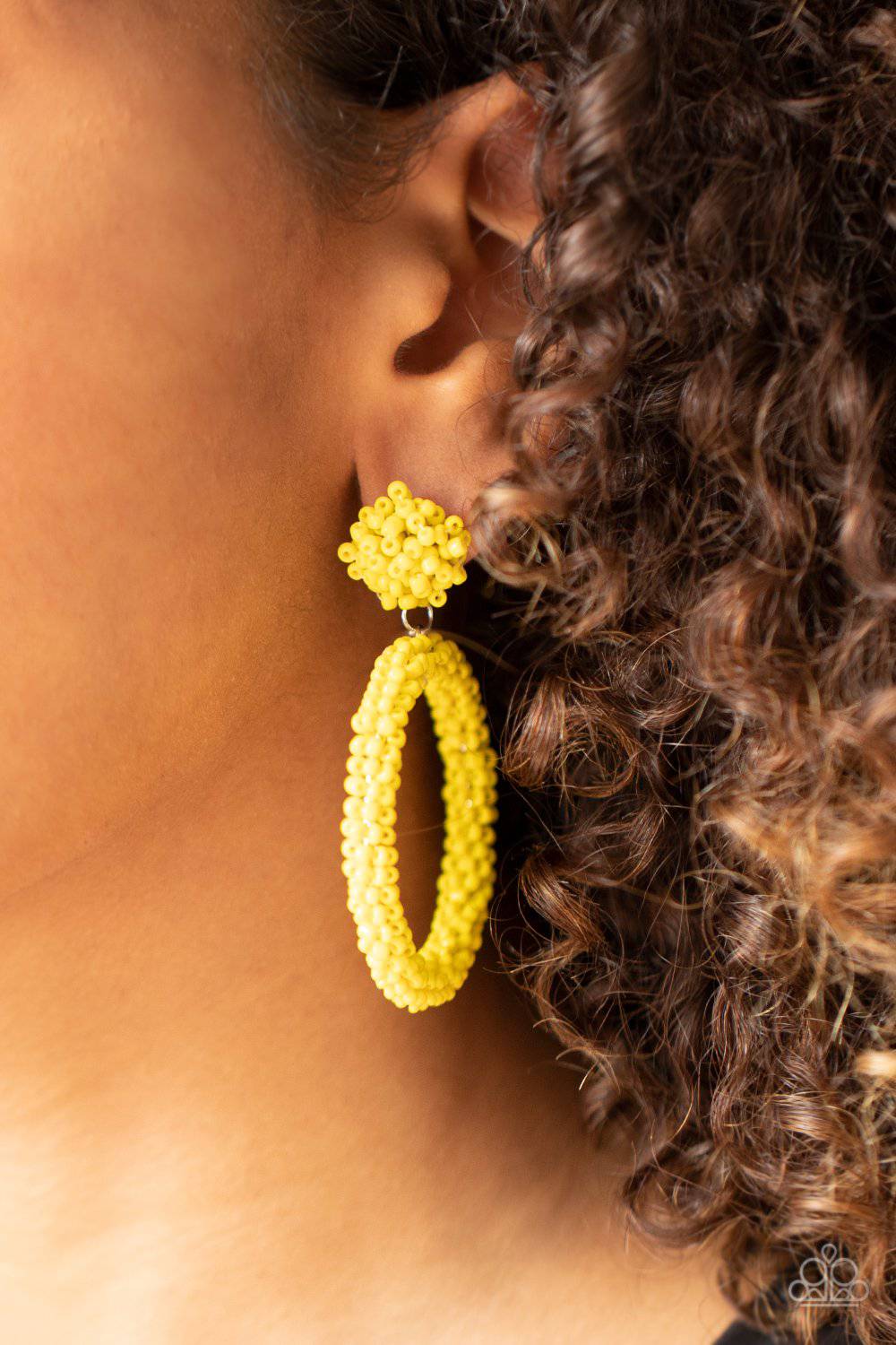 Be All You Can BEAD - Yellow Seed Bead Earrings - Paparazzi Accessories - GlaMarous Titi Jewels