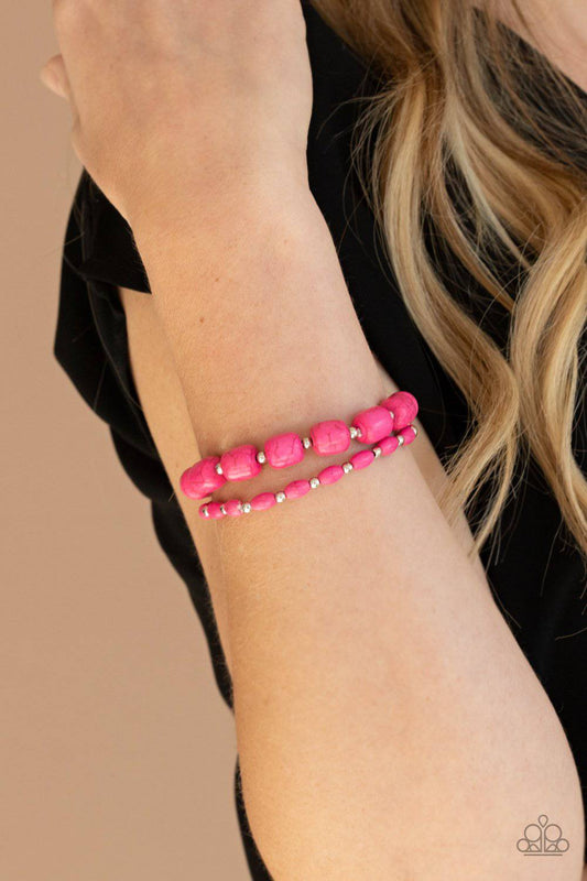Colorfully Country - Pink Stone Bead - Paparazzi Accessories - GlaMarous Titi Jewels