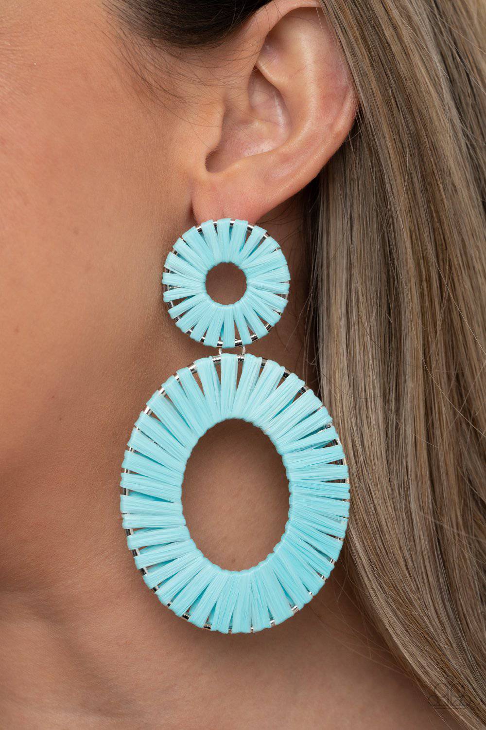 Foxy Flamenco - Blue Earrings - Paparazzi Accessories - GlaMarous Titi Jewels