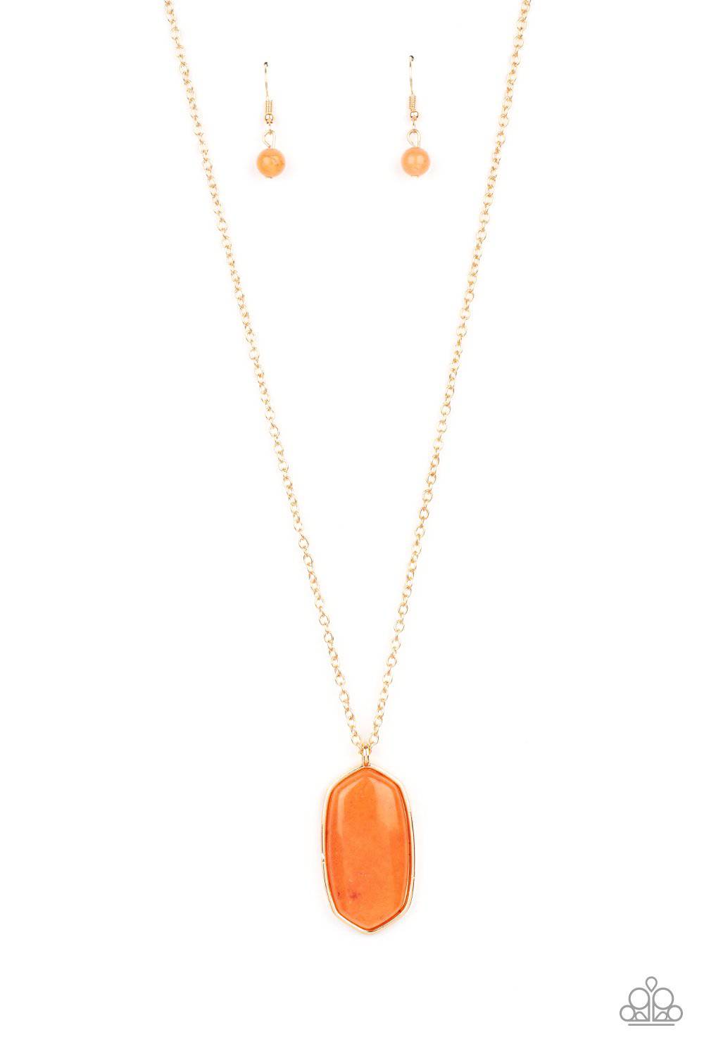 Elemental Elegance - Orange Stone Necklace - Paparazzi Accessories - GlaMarous Titi Jewels