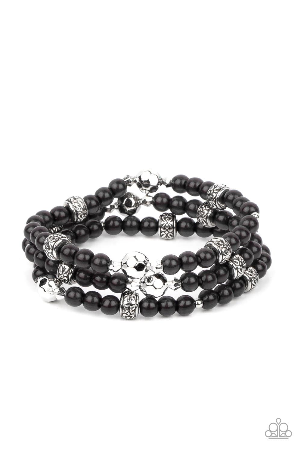 Here to STAYCATION - Black Beads Bracelet - Paparazzi Accessories - GlaMarous Titi Jewels