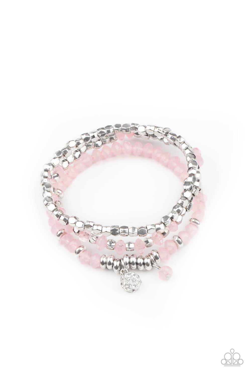 Glacial Glimmer - Pink Crystal-like Beads Bracelet - Paparazzi Accessories - GlaMarous Titi Jewels
