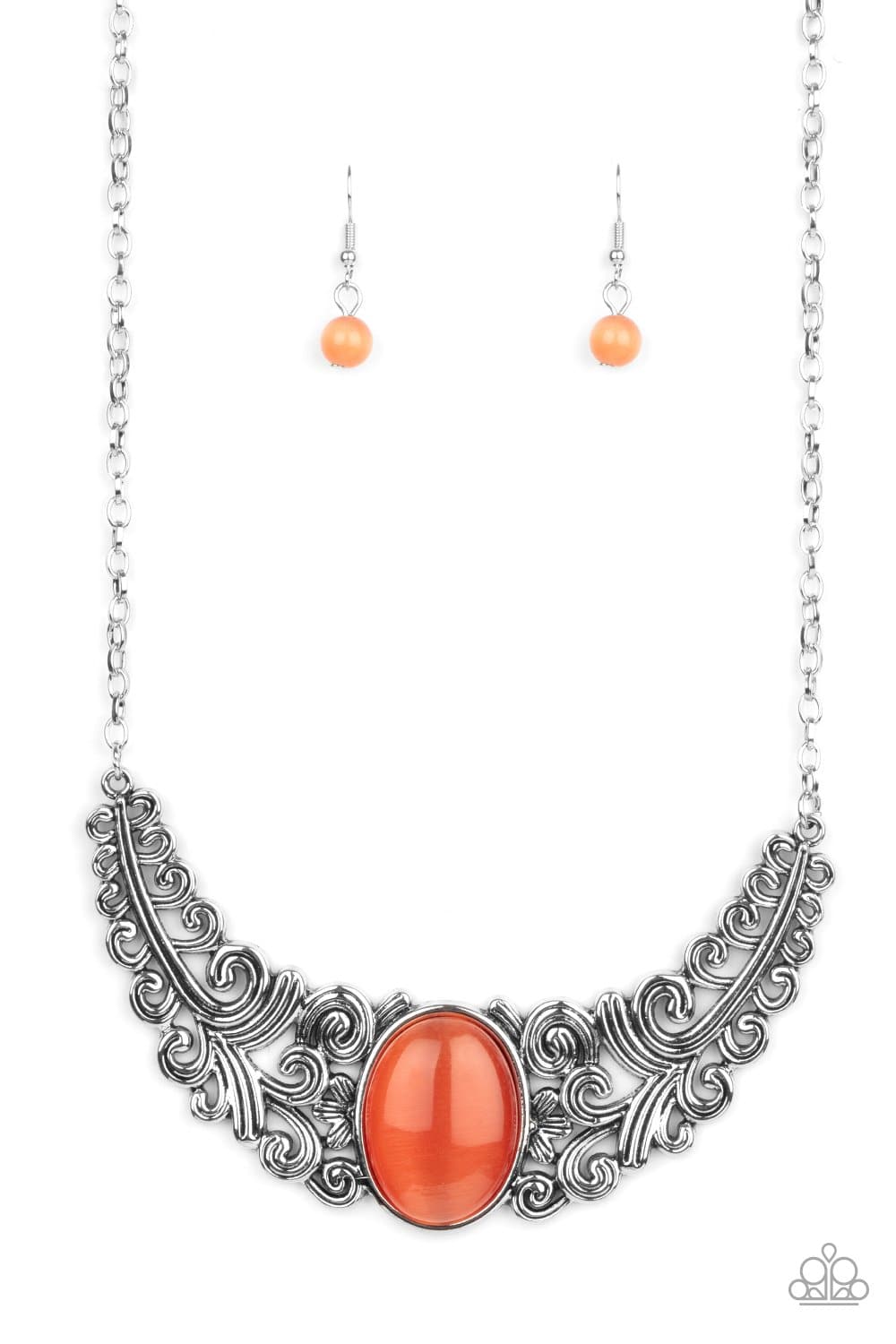 Celestial Eden - Orange Necklace - Paparazzi Accessories - GlaMarous Titi Jewels