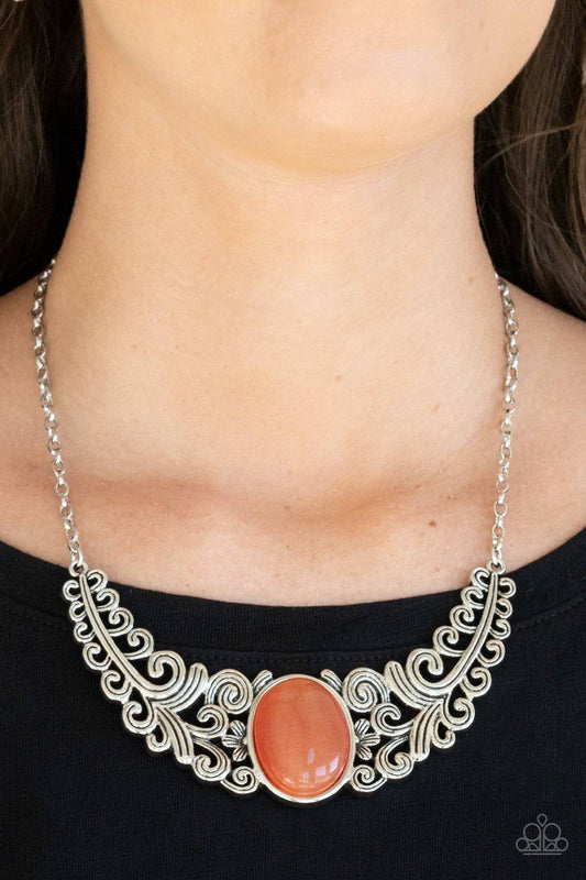 Celestial Eden - Orange Necklace - Paparazzi Accessories - GlaMarous Titi Jewels