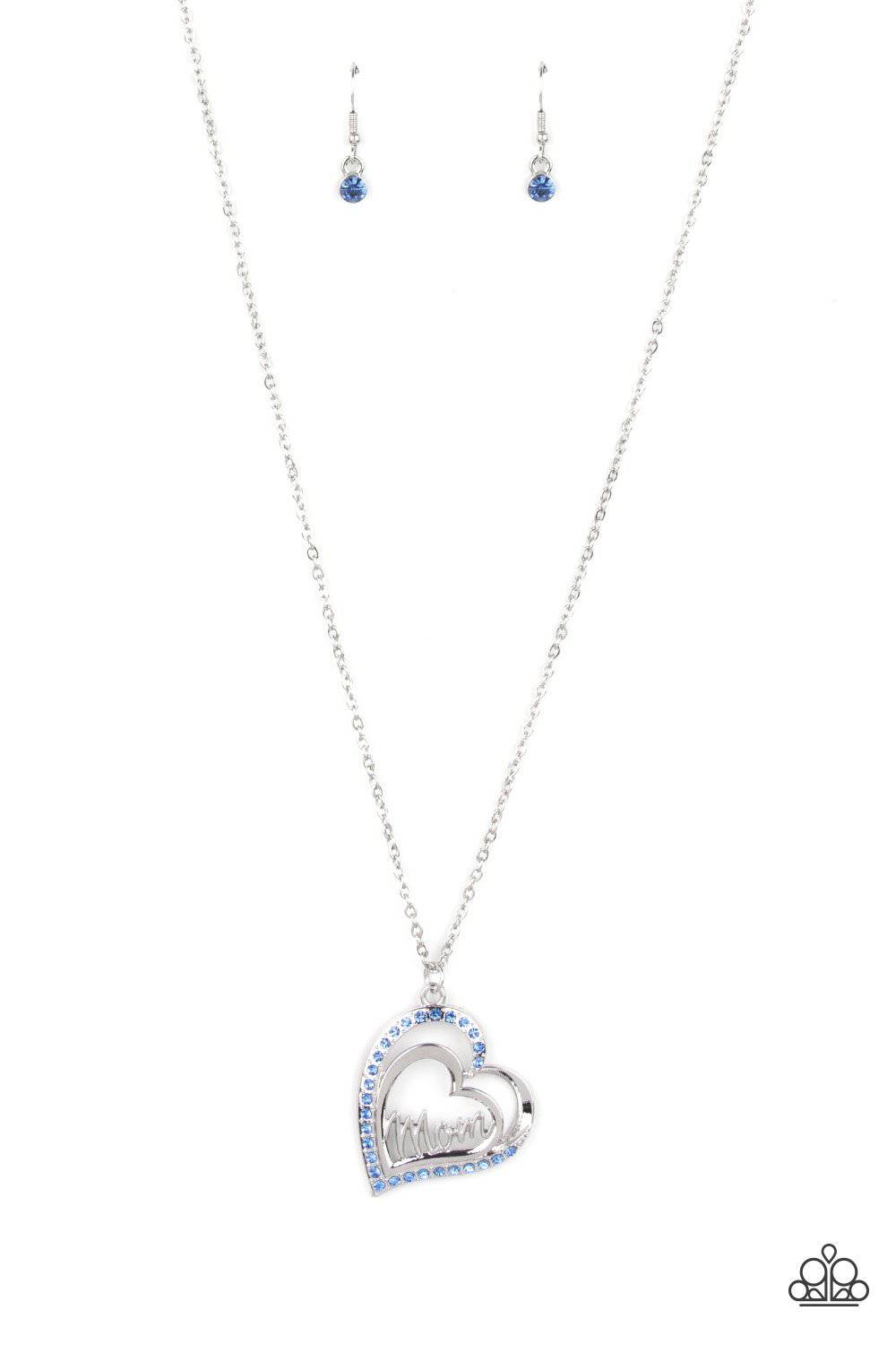 A Mothers Heart - Blue Rhinestone Necklace - Paparazzi Accessories - GlaMarous Titi Jewels